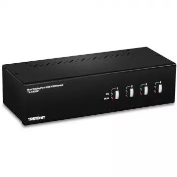 KVM jungiklis Trendnet TK-440DP juodas sidabrinis