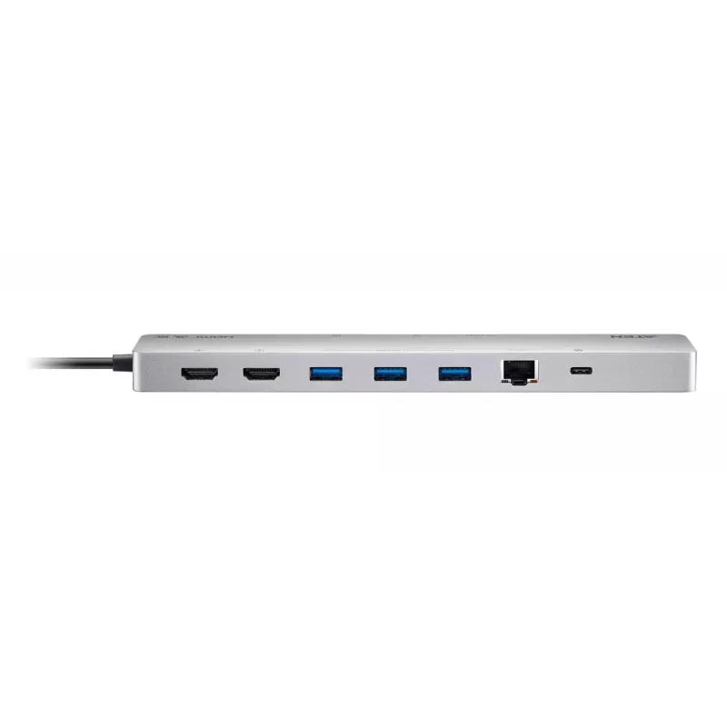 USB Hub ATEN UH3240 Type-C sidabrinis 3.5mm HDMI RJ-45 USB 3.2