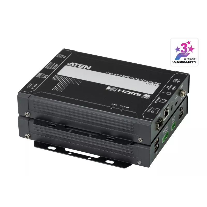 AV siųstuvas ir imtuvas ATEN VE883AK2 True 4K HDMI optimis prailgintuvas 4K@300m 10km
