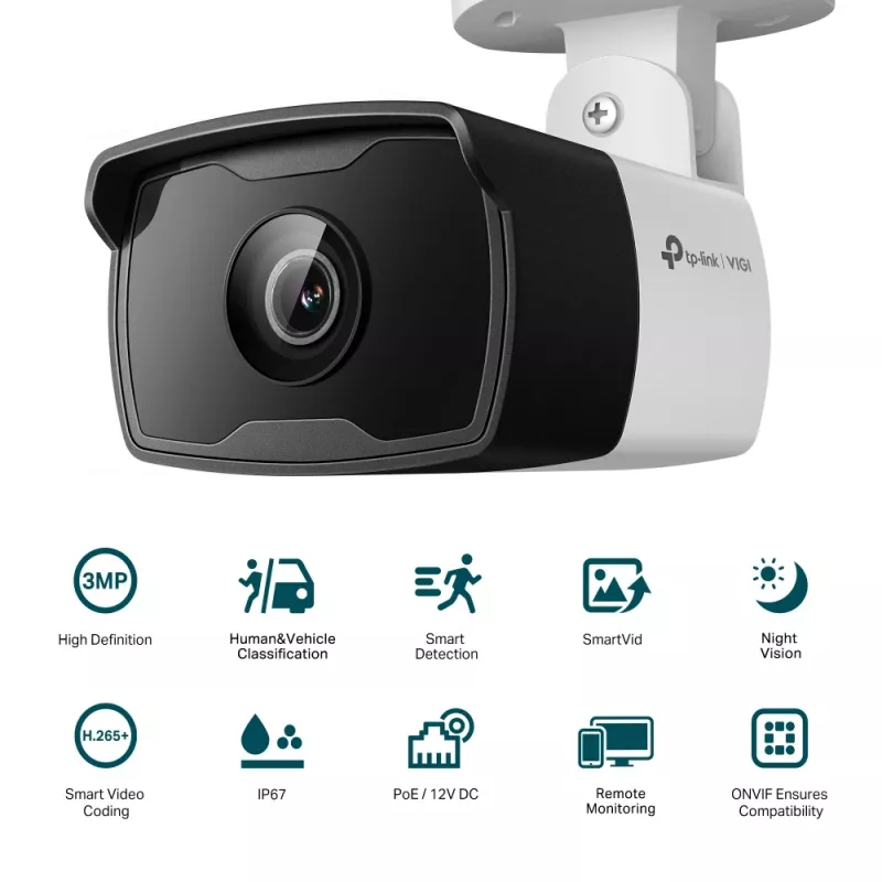 TP-Link VIGI C330I Bullet IP security camera Outdoor 2304 x 1296 pixels Ceiling/Wall/Pole