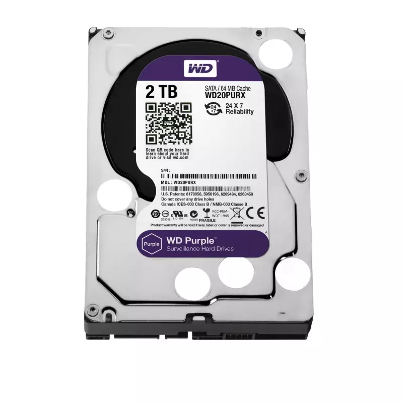 Vidinis kietasis diskas Western Digital Purple 2 TB 5400 RPM 64 MB 3,5 colio
