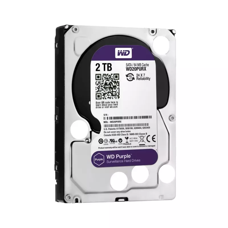 Vidinis kietasis diskas Western Digital Purple 2 TB 5400 RPM 64 MB 3,5 colio