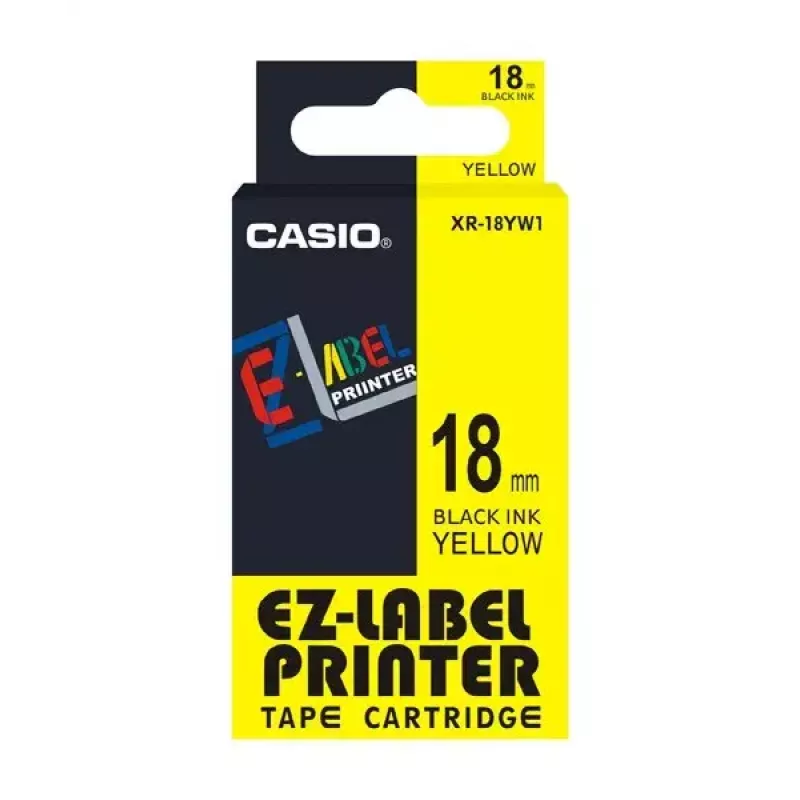 Etikečių gamybos juosta Casio XR-18YW1 Juoda ant geltono