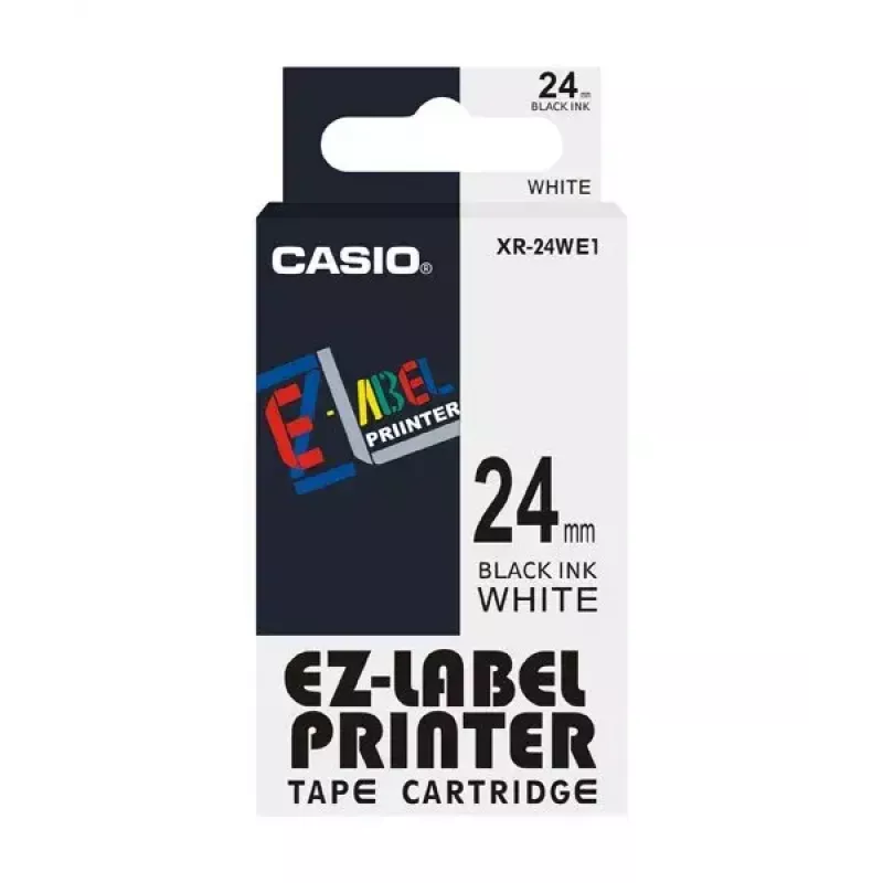 Etikečių gamybos juosta Casio XR-24WE1 juoda ant balto