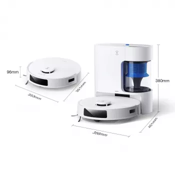 Robot vacuums ECOVACS DEEBOT N20e PLUS balta — 2-in-1 siurbimas ir plovimas