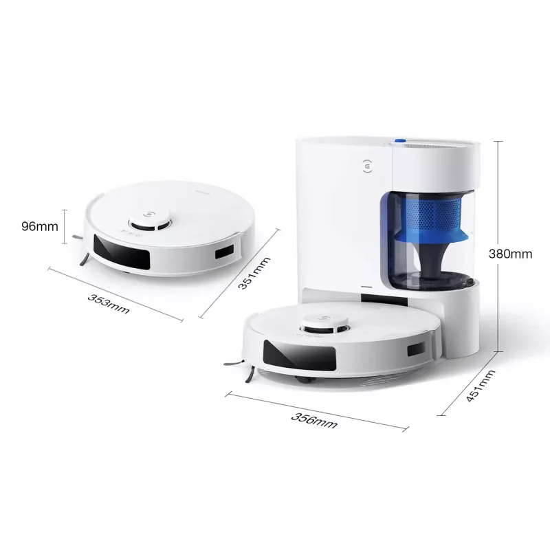 Robot vacuums ECOVACS DEEBOT N20e PLUS balta — 2-in-1 siurbimas ir plovimas