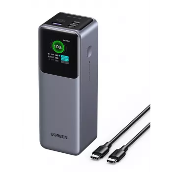 Ugreen 25000mAh 200W greito įkrovimo išorinė baterija, pilka
