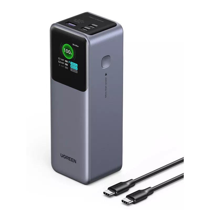 Ugreen 25000mAh 200W greito įkrovimo išorinė baterija, pilka