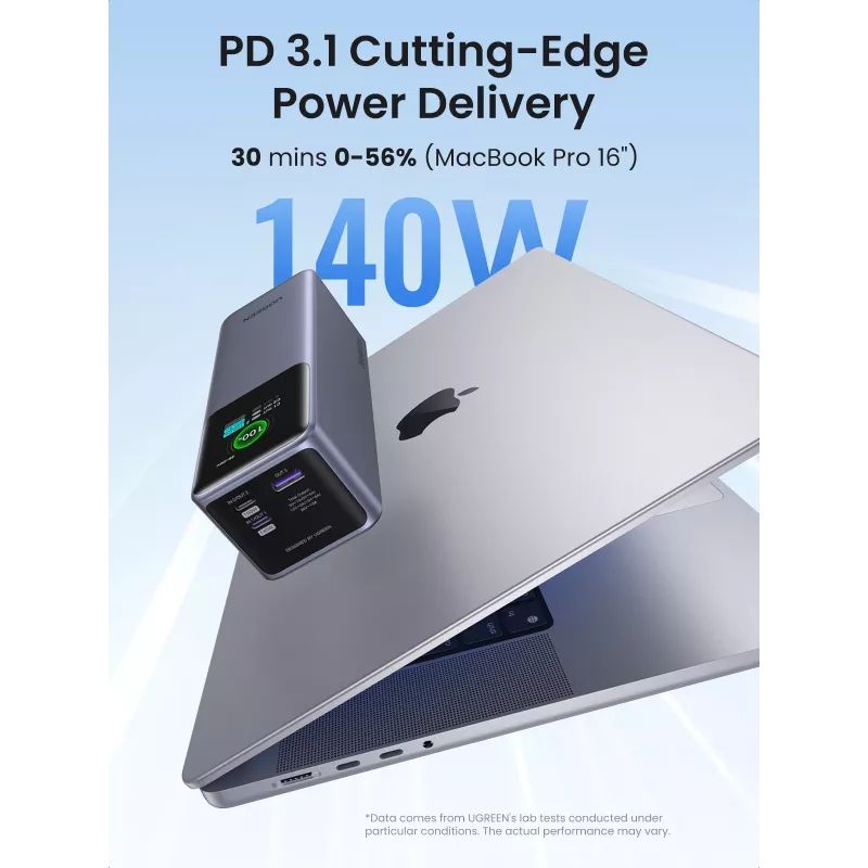 Ugreen 25000mAh 200W greito įkrovimo išorinė baterija, pilka