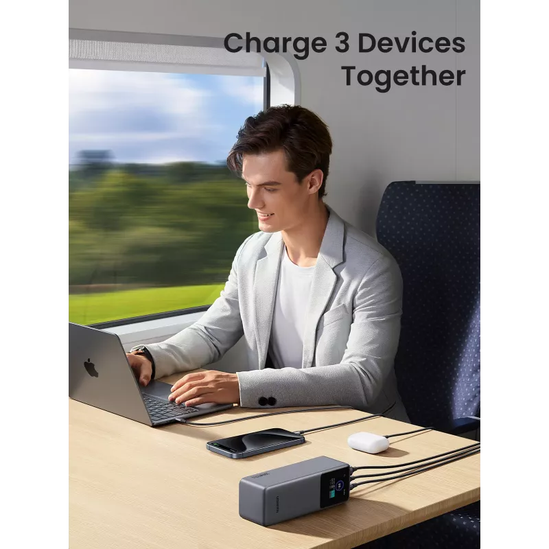 Ugreen 25000mAh 200W greito įkrovimo išorinė baterija, pilka