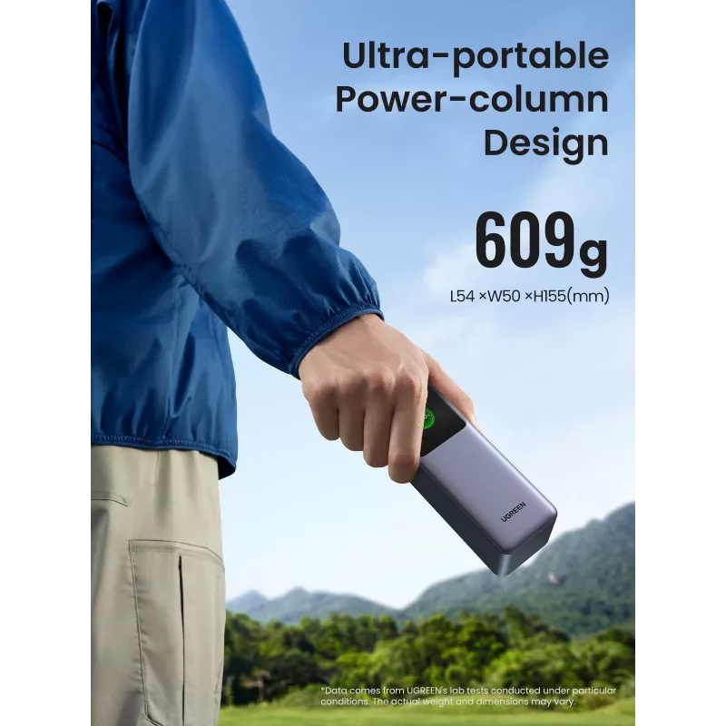 Ugreen 25000mAh 200W greito įkrovimo išorinė baterija, pilka