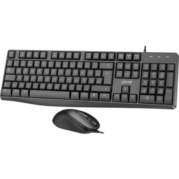 InLine Basic Desktop II, klaviatūros ir pelės rinkinys, USB kabelis, standartinis DE išdėstymas