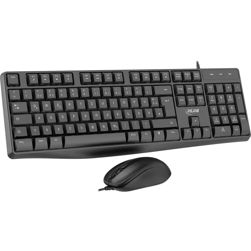 InLine Basic Desktop II, klaviatūros ir pelės rinkinys, USB kabelis, standartinis DE išdėstymas