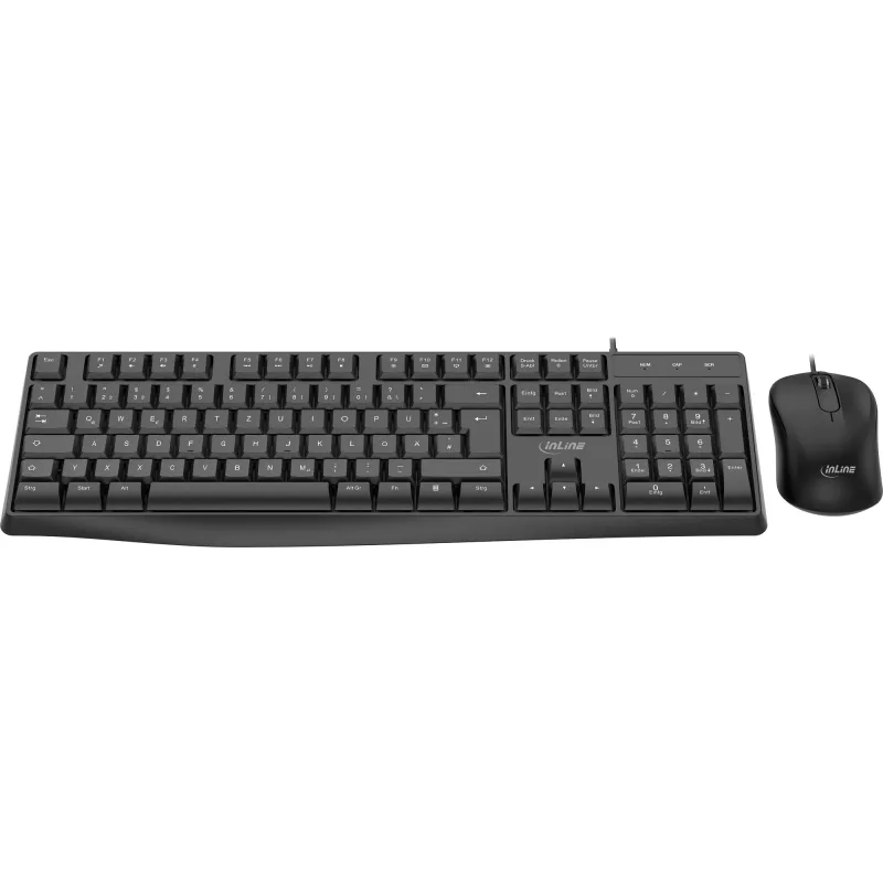 InLine Basic Desktop II, klaviatūros ir pelės rinkinys, USB kabelis, standartinis DE išdėstymas