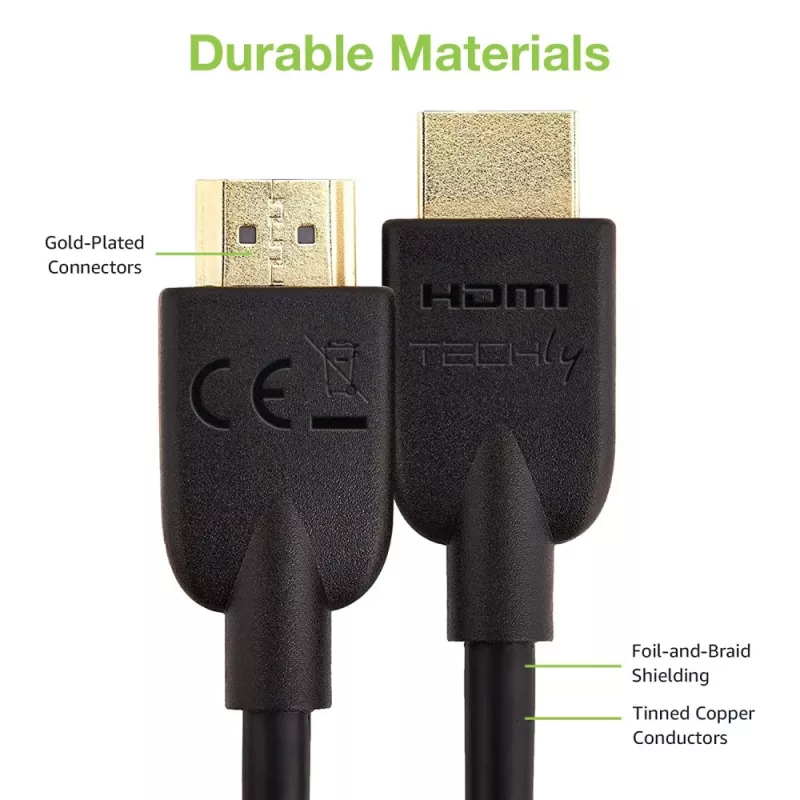 Techly ICOC HDMI2-4-050T HDMI laidas 5 m HDMI Type A (Standard) Juoda