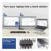 ACT USB-C 4K MST dokų stotelė 2 HDMI monitoriams, Ethernet, USB-C, 3x USB-A, PD perdavimu ir 1 metro nuimamu jungiamuoju kabeliu