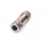 Digitus CAT 6A M12 Jack X-coded IP67 vyriškoji jungtis plokščia, sidabrinė