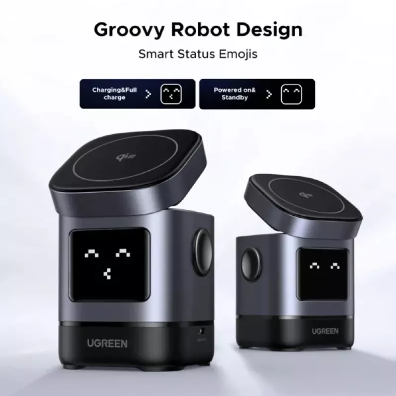Įkroviklis UGREEN 45775 — vidaus belaidis greitasis kroviklis, universalus, 1× USB-C, juoda/pilka