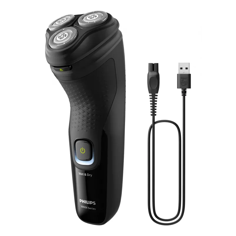Philips X3021/00 vyrų skustuvas Rotacinis skustuvas Trimeris Juoda