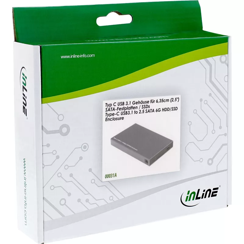 InLine išorinis dėklas 2,5 col. USB 3.1, SATA HDD/SSD, su USB-C prievadu