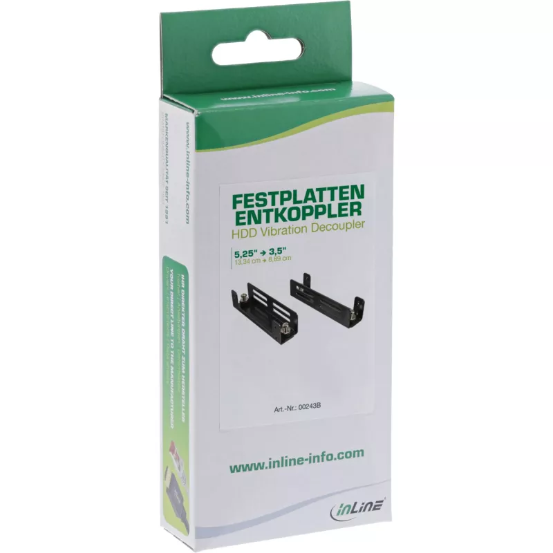 InLine standžiųjų diskų vibracijos slopintuvas Anti Vibration 5,25 col. į 3,5, juodas