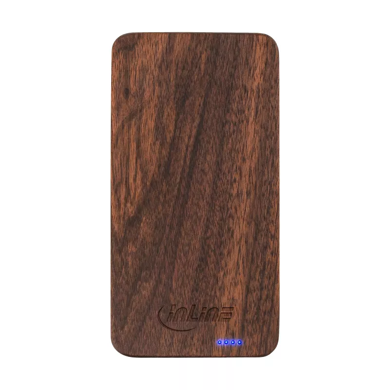 InLine woodplate, USB PowerBank 5.000mAh, su LED, riešutmedžio mediena