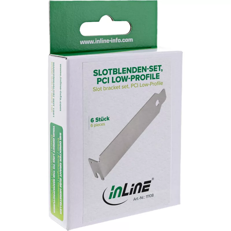 InLine žemo profilio PCI / PCI-E / ISA išplėtimo lizdo laikiklis, 6 vnt.