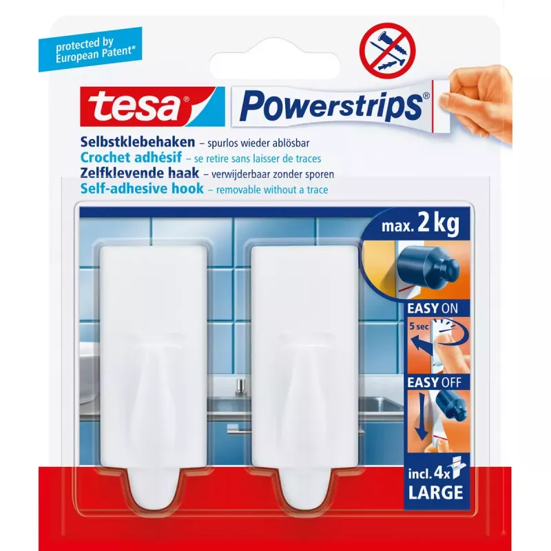 Universalus kabliukas Tesa Powerstrips Hooks Large TREND