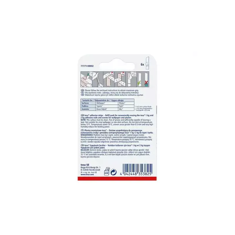 Universalus kabliukas TESA 77771 Vidaus baltas 6 vnt.