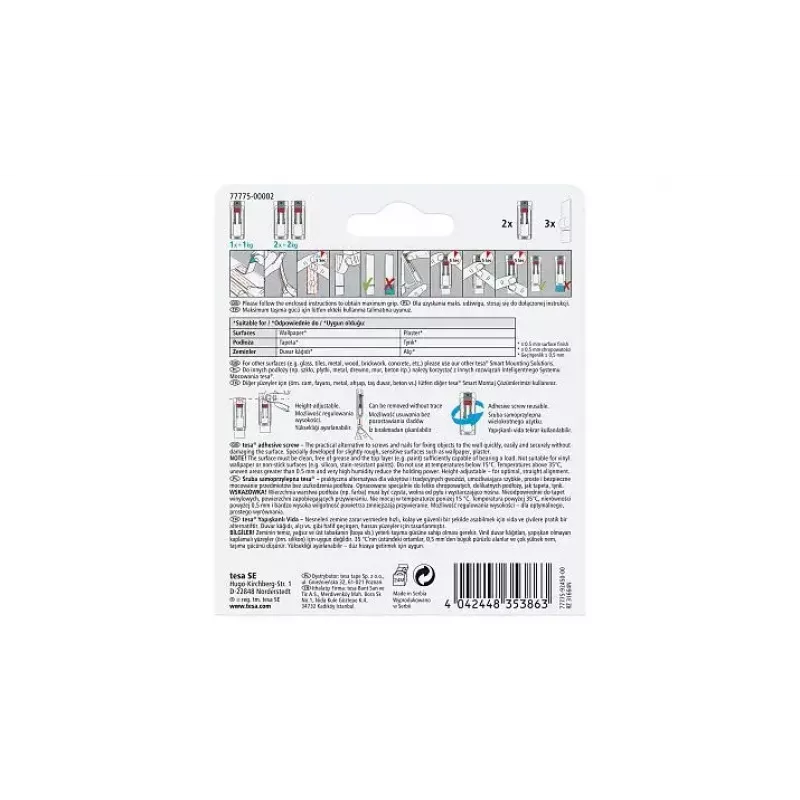 Universalus kabliukas TESA 77775 Outdoor White 2 vnt.