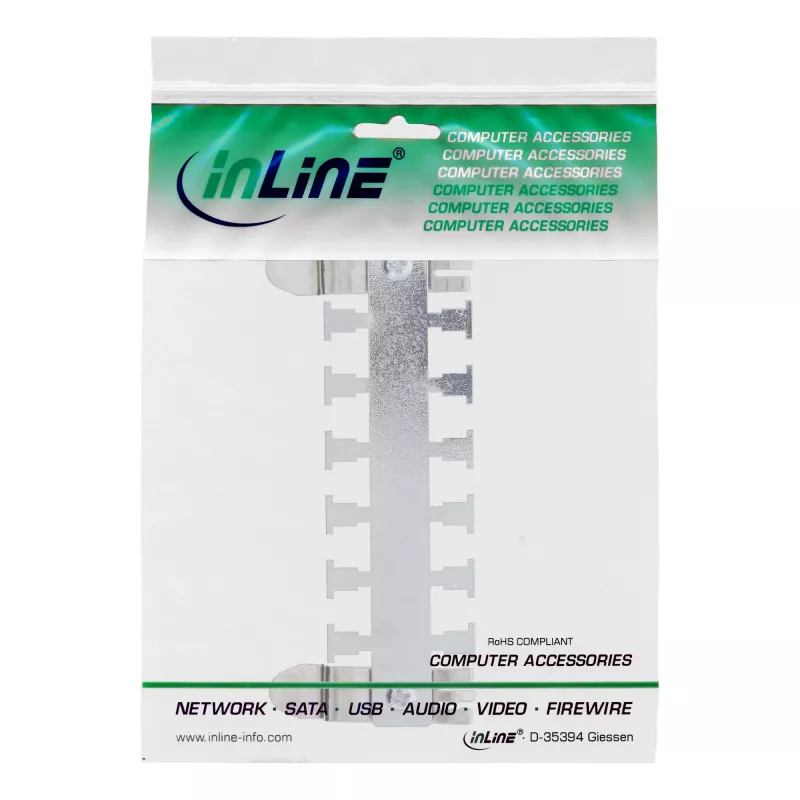 InLine kabelių kreipiamoji juosta, skirta montuoti ant DIN bėgelio (TS35), metalinė