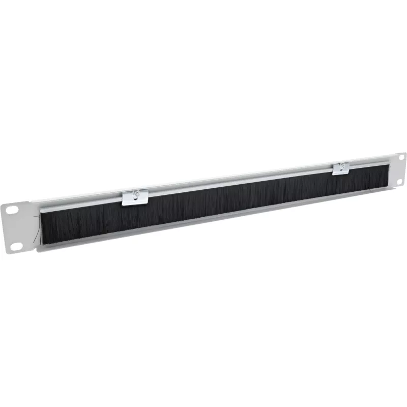 Šepetėlio panelė InLine 19111E 19 colių kabelių įvedimo plokštė su šepetėliu RAL 7035 pilka