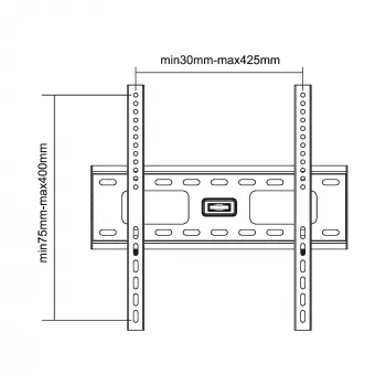 InLine sieninis laikiklis TFT / LED / plazminiams televizoriams 81–140 cm 32–55 col. maks. 75 kg