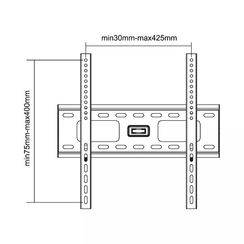 InLine sieninis laikiklis TFT / LED / plazminiams televizoriams 81–140 cm 32–55 col. maks. 75 kg