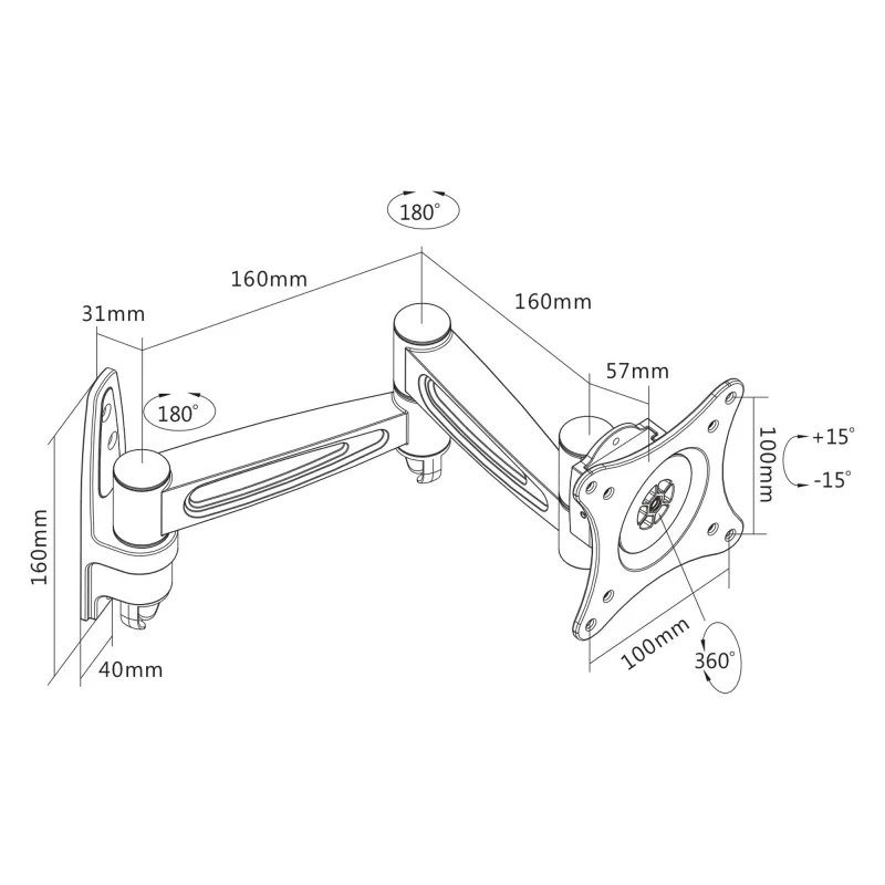 InLine sieninis laikiklis 23105D monitoriams iki 69 cm 27 colių
