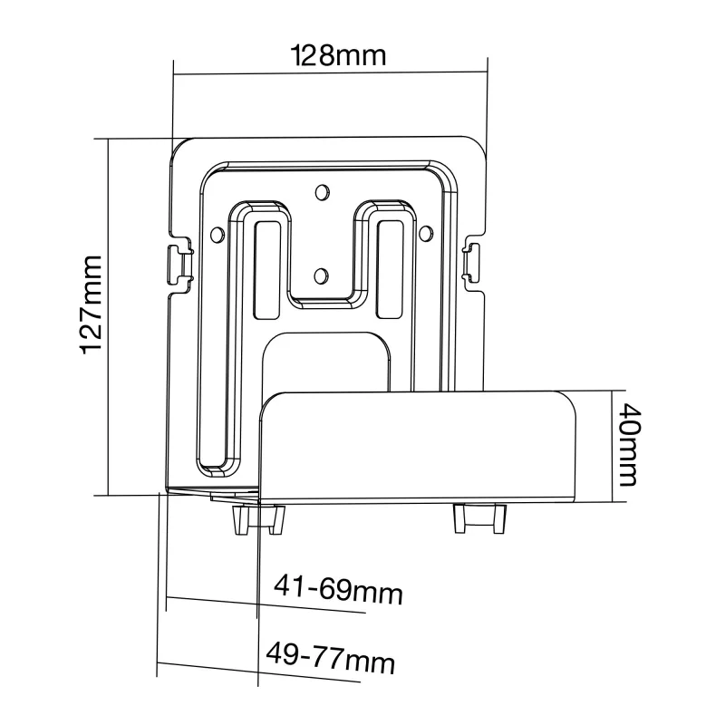 Pasyvus laikiklis „InLine 23152C“ medijos transliacijos priedėliui 41–69 mm