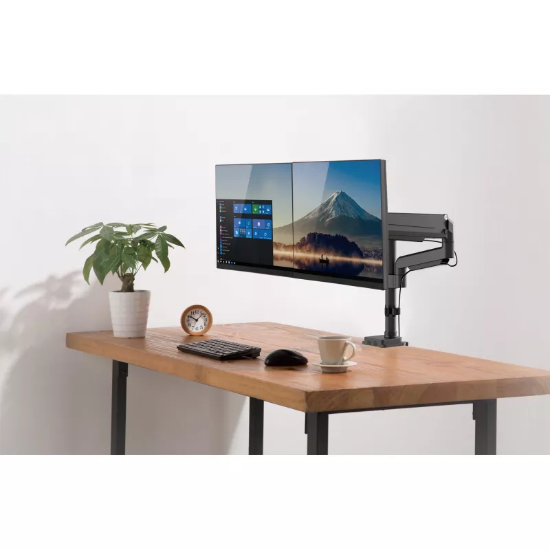 InLine stalinis laikiklis su pakėlimu, skirtas dviem monitoriams iki 82 cm (32 colių), 9 kg