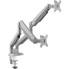 InLine stalo laikiklis su pakėlimu ir USB/garso jungtimis, 2 monitoriams iki 81 cm (32 colių) 9 kg, sidabrinis
