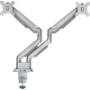 InLine stalo laikiklis su pakėlimu ir USB/garso jungtimis, 2 monitoriams iki 81 cm (32 colių) 9 kg, sidabrinis