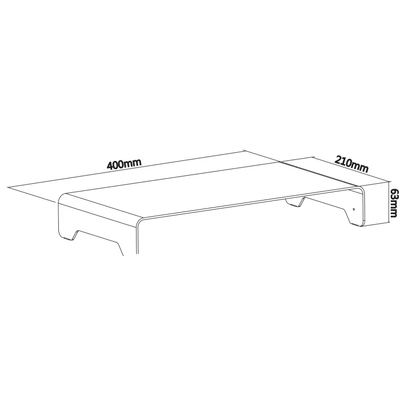 InLine Monitor Platform Aluminium 63mm max. 10kg Freestanding Sidabrinė 23175A