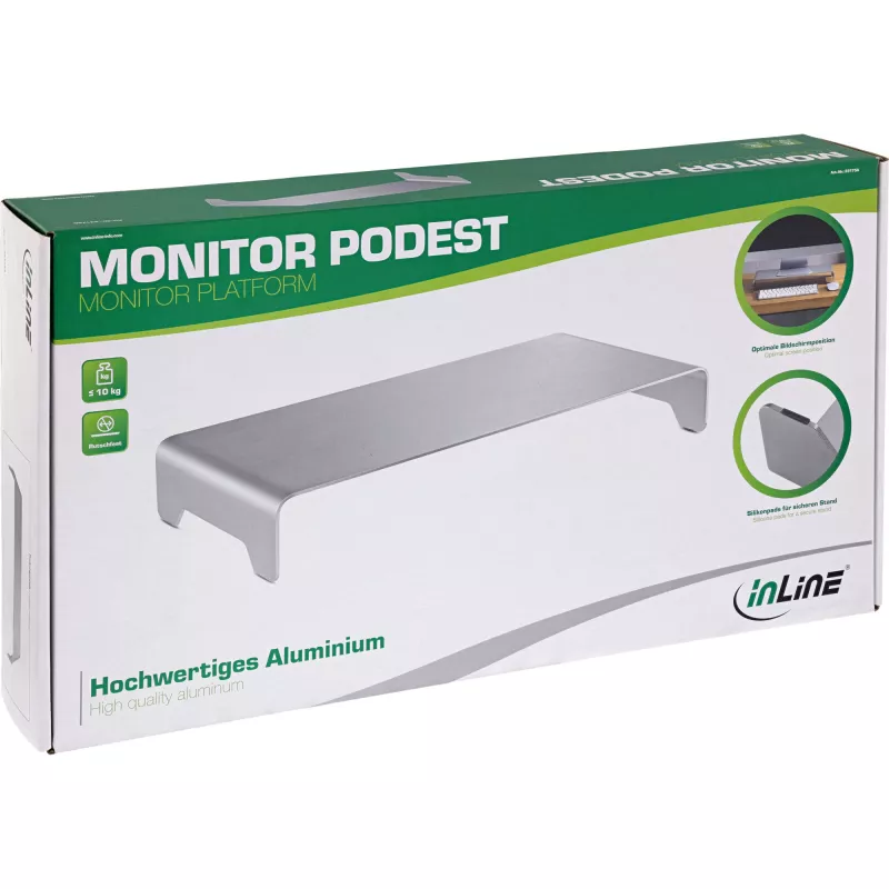 InLine Monitor Platform Aluminium 63mm max. 10kg Freestanding Sidabrinė 23175A
