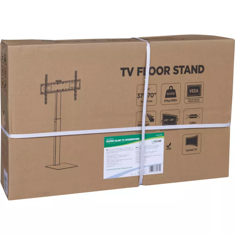 TV stovas InLine 23195A, reguliuojamo aukščio, skirtas LED televizoriams 37–70 colių