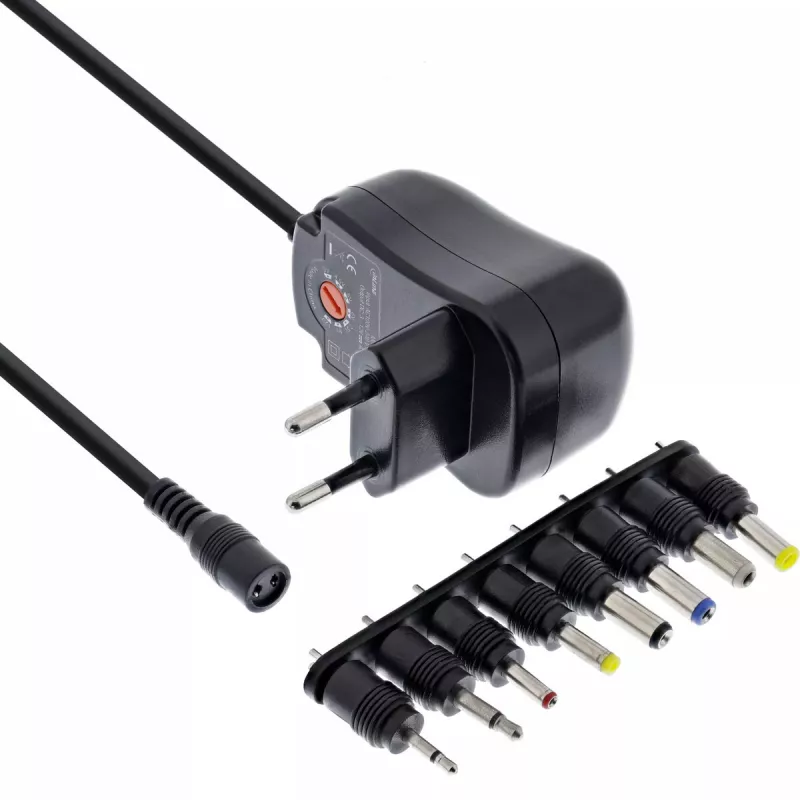 InLine universalus maitinimo šaltinis 12 W, 110–240 V į 3–12 V, maks. 1 200 mA