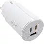 InLine USB PD maitinimo šaltinis, GaN įkroviklis, 3 prievadų, dvigubas USB-C + USB-A, 65 W, baltas