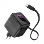 InLine USB maitinimo šaltinis, 70W, GaN, USB-C PD + USB-A QC, laidas 60cm, juodas