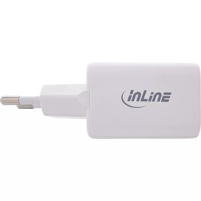 InLine USB maitinimo šaltinis, įkroviklis USB-A + USB-C, 33W, PD + QC, baltas