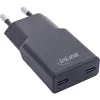 InLine USB maitinimo šaltinio įkroviklis, dvigubas USB-C, PD, PPS, 30 W, juodas