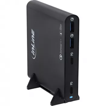 InLine USB maitinimo šaltinis, GaN įkroviklis, 4 prievadų, 2x USB-C + 2x USB-A, 120W, balta
