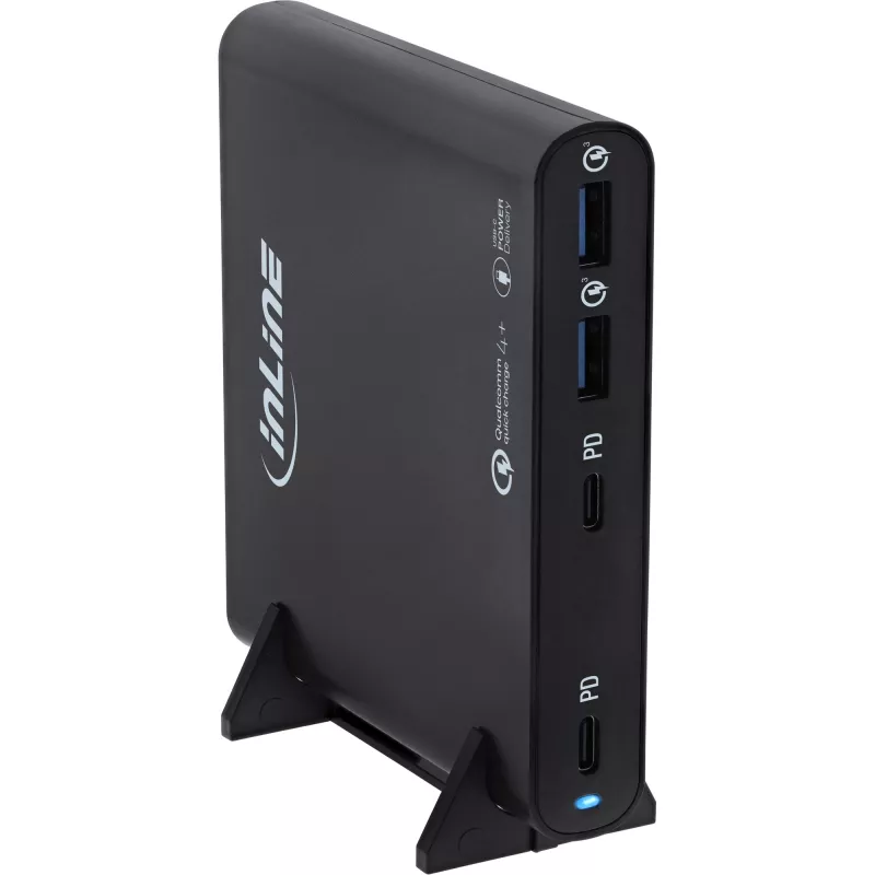 InLine USB maitinimo šaltinis, GaN įkroviklis, 4 prievadų, 2x USB-C + 2x USB-A, 120W, balta