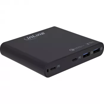 InLine USB maitinimo šaltinis, GaN įkroviklis, 4 prievadų, 2x USB-C + 2x USB-A, 120W, balta